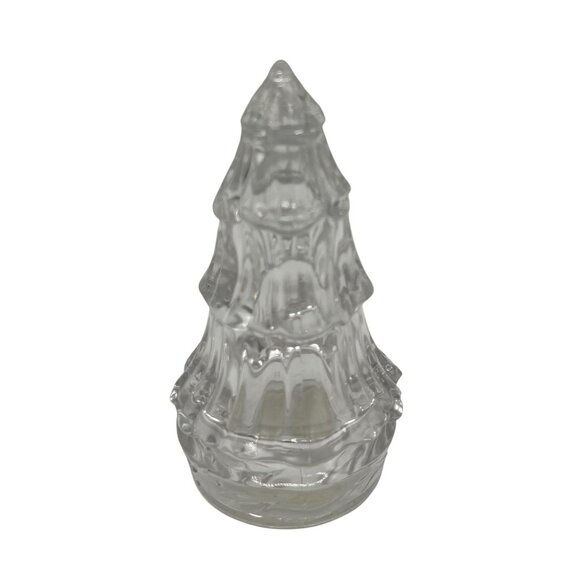 Gorham Fine Crystal Salt Pepper Shakers Christmas Tree 4" Germany Made Holiday - Picture 6 of 11